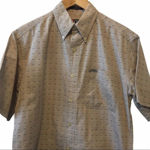 MENS RALPH LAUREN Chaps Tan Printed Casual Shirt S - Picture 2 of 7